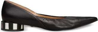 Ami pointed-toe leather pumps - women - Calf Leather/Calf Leather/Calf Leather - 37 - Black