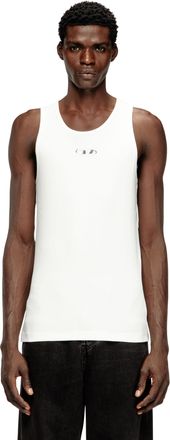 Diesel Cotton tank top with logo - T-Shirts - Man - White