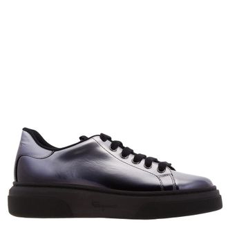 Ferragamo Cassandra Low-Top Leather Sneakers, Size 7