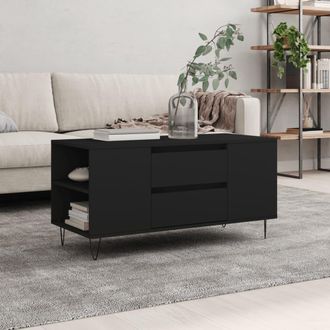 vidaXL Vidaxl - Mesa De Centro Madera De Ingenier&iacute;a Negro 102x44,5x50 Cm