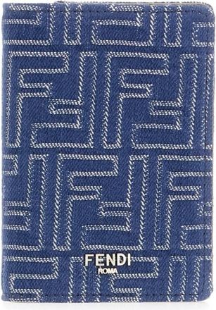 Fendi FF Denim Squared Compact Card Holder