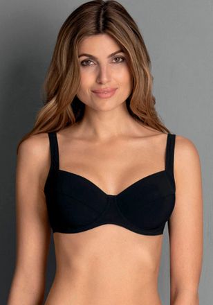 Rosa Faia B&uuml;gel-Bikini-Top ROSA FAIA Sibel, Damen, Gr. 36, Cup D, schwarz, Microfaser, Polyamid, clean, matt, unifarben, Bikini-Oberteile B&uuml;gel-Bikini-Top, form