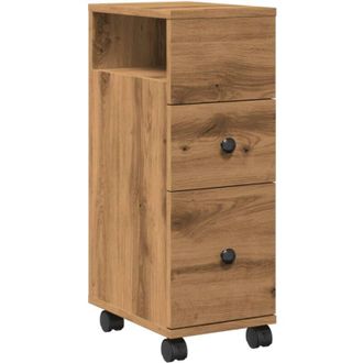 vidaXL Armario de baño estrecho con ruedas madera roble artisian Vidaxl