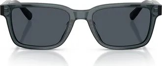 Brooks Brothers 53mm Rectangular Sunglasses in Milky Blue/blue Grey at Nordstrom