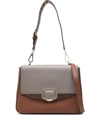 Cromia studded-strap two-tone shoulder bag - women - Suede/CALFSKIN - One Size - Brown