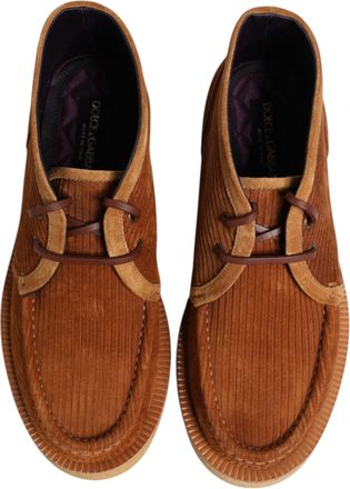 Dolce & Gabbana Mens Brown Suede Nubuck Leather Desert Ankle Boots Shoes