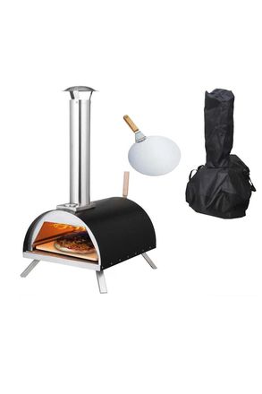 Haven Gas & Wood Fuel Pizza Oven with Pizza Paddle Black/Silver
