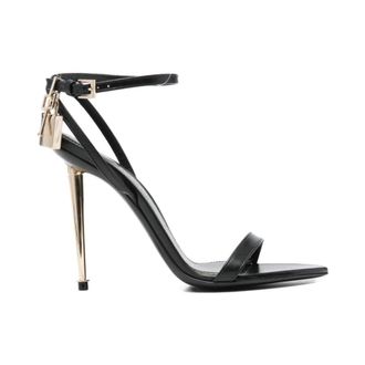 Tom Ford High Heel Sandals, female, Black, Size: 6 US Padlock Sandal