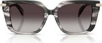 Michael Kors 52mm Santo Domingo Embellished Gradient Square Sunglasses in Black Horn /Grey Gradient Bio at Nordstrom