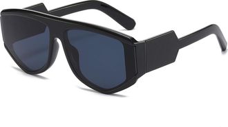 Generic Large Square Men Sunglasses Outdoor Commuter Women Sports Sun Glasses(Black)