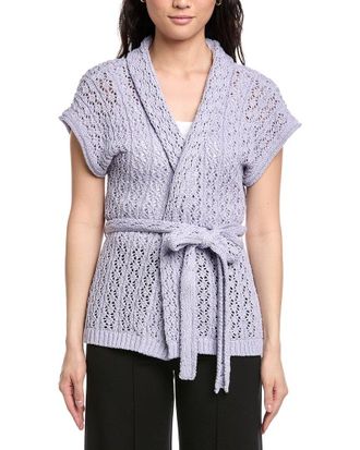 St. John Wrap Belted Cardigan