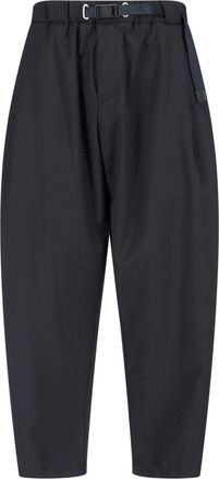 White Sand Beige Relaxed Fit Cropped Matte Trousers