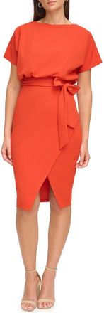 Kensie Tie Front Blouson Dress in Burnt Orange at Nordstrom Rack, Size 10