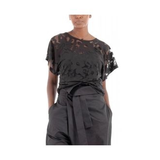 HUGO BOSS Dames, Blouses & Shirts, Zwart, Maat: S