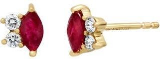 Bony Levy El Mar Diamond & Ruby Stud Earrings in 18Ky at Nordstrom Rack