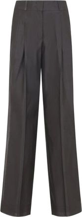 PESERICO Peserico, Wide Trousers, female, Brown, Size: XS Cotton And Silk Pants