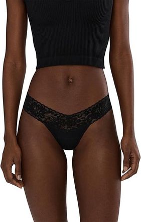 Hanky Panky 3 Pack DreamEase Low Rise Thongs Womens Underwear Black/Cherry Bomb/Red, Spandex/Modal