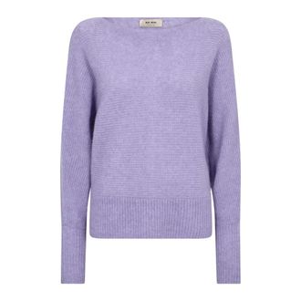 Mos Mosh Gebreide kleding - Dames - Ronde hals truien - Paars - XL - Truien & Vesten