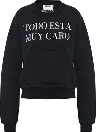 Moschino Sweatshirt Met Geborduurd Logo - Dames - Sweatshirts - Zwart - XS - Katoen - Hoodies & sweatvesten