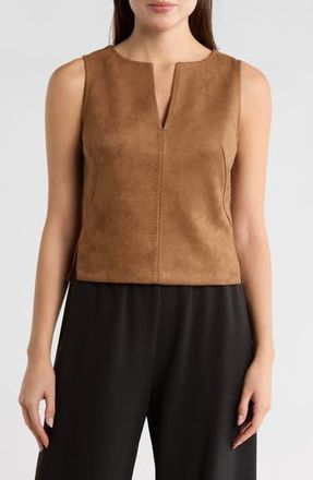 Max Studio Sleeveless Faux Suede Top in Vicuna at Nordstrom Rack, Size X-Small