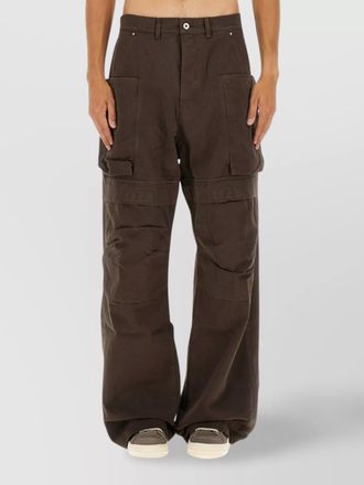 Rick Owens wide leg cargo trousers and pockets
