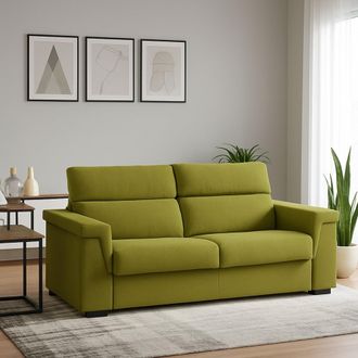 Dmora Sof&aacute; Fijo 2 Plazas Flaibano, Desenfundable, Hidrorrepelente Hecho En Italia, Lavable, 205x95x100h Cm Verde