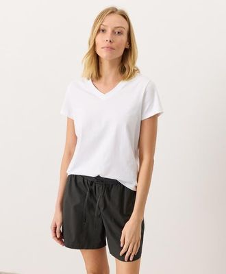 Pact Organic Cotton Womens Softspun Essential V-Neck Tee in White at Nordstrom, Size Xx-Large