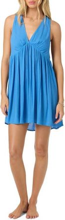 O'Neill Saltwater Solids Teddy Cover-Up Minidress in Blue at Nordstrom, Size X-Large