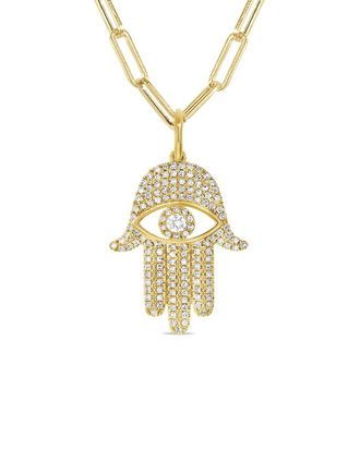 Sabrina Designs 14K 0.46 Ct. Tw. Diamond Hand Of God Necklace