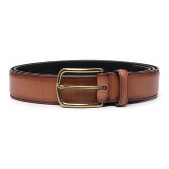 Officine Creative Belts, male, Brown, 105 CM, Leather Belt with OC Strip 04