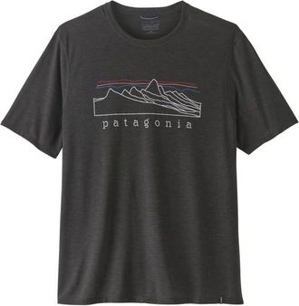 Patagonia Cap Cool Trail Shirt Stratapeaks Funktionsshirt f&uuml;r Herren | grau/schwarz