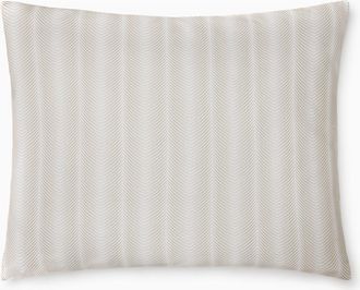 SFERRA Edna Reversible Cotton Continental Sham in White/Beige at Nordstrom, Size 26X26