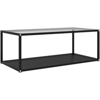 vidaXL Mesa De Centro Vidrio Templado Transparente Negro 100x50x35 Cm Vidaxl