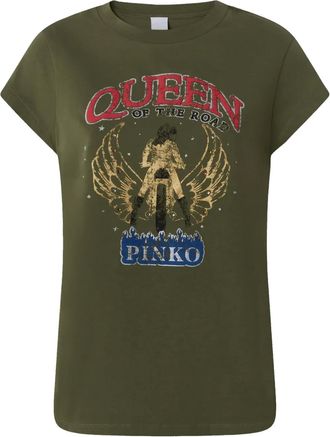 Pinko T-shirt con stampa Queen Of The Road - Verde