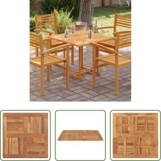 vidaXL vidaXL Tavolo da giardino - Piano del Tavolo Legno Massello di Teak Quadrato 80x80x2,5 cm