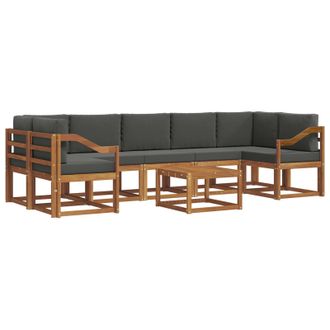 vidaXL Conjunto De Sof&aacute;s De Exterior 8 Pcs Natural Y Antracita Vidaxl