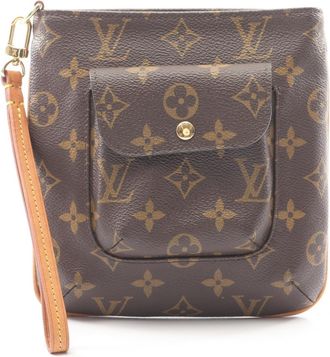 Louis Vuitton Brown Leather Pvc Pouch (Pre-Owned)