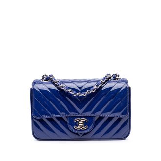 Chanel Mini Chevron Flap Patenten Leren Tas