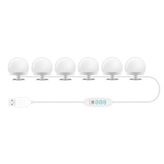 OEM Luz Usb Para Espejo De Maquillaje, Iluminaci&oacute;n Tricolor Y Regulable, Bombilla Para Espejo De Maquillaje (paquete De 6) - Crezuo