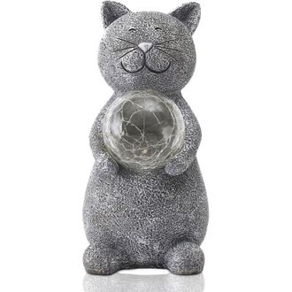 OEM Figuras Decorativas De Gatos Para Jard&iacute;n, Ideales Para Exteriores. Adornos Con Bola Solar. Regalo Divertido Para Mujeres. Ideales Para Cumplea&ntilde;os, Com