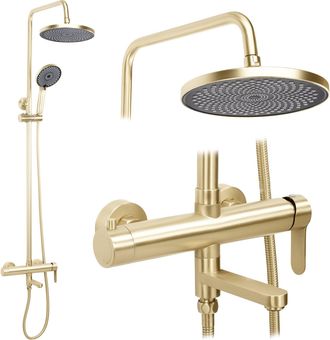Rea Conjunto De Ducha Rea Arcos Brush Gold