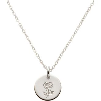 Made by Mary June Birth Flower Necklace in Silver at Nordstrom, Size Medium