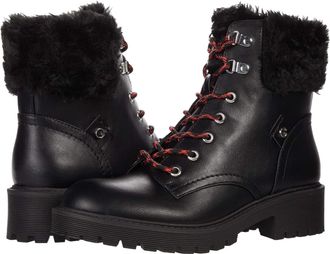 Guess Saucie Womens Black Faux Fur Lined Ankle Boots JOBB1845