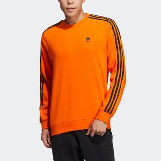 adidas Mens adidas neo Ce 3s Swt Casual Sports Round Neck Pullover Orange HD4669