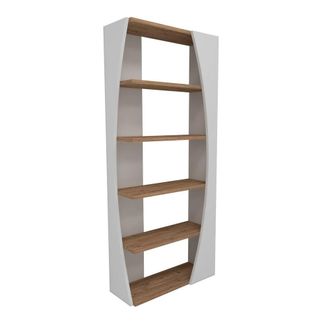 Calicosy 5-Shelf Unit In White & Atlantic Pine Finish, 150 Cm High - Selge