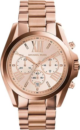 Michael Kors Bradshaw Ros&eacute;gouden Armbandhorloge - Dames - Horloges - Roze - ONE Size - Accessoires