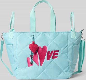 Miss Goodlife Shopper mit Stitching Modell Love in Tuerkis, Gr&ouml;&szlig;e 1