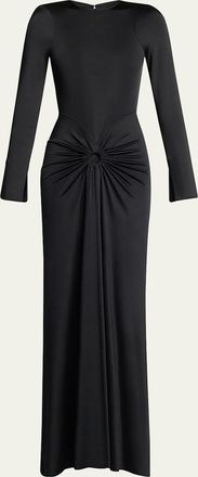 Victoria Beckham Gathered Long Sleeve Gown