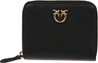 Pinko Taylor Zip Around Wallet - Dames - Portefeuilles - Zwart - ONE Size - Katoen - Accessoires
