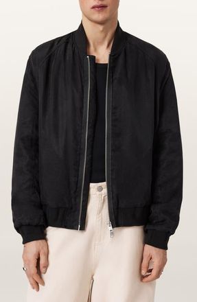 AllSaints Nyx Bomber Jacket in Black at Nordstrom, Size Medium